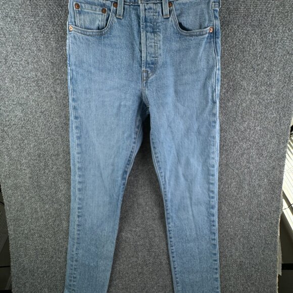 Levis Premium Women Jeans 501 S Button Fly Denim Big E Cotton 25x28 Ladies Light - Picture 2 of 16